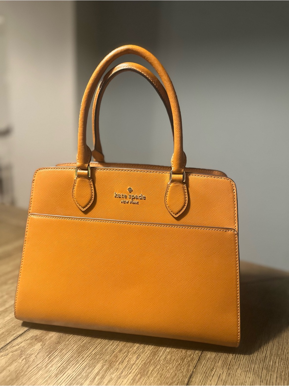 kate spade Orange (camel Brown) Saffiano Leather Satchel